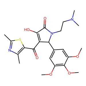 4-[(2,4-dimethyl(1,3-thiazol-5-yl))carbonyl]-1-[2-(dimethylamino)ethyl]-3-hydr oxy-5-(3,4,5-trimethoxyphenyl)-3-pyrrolin-2-one structure