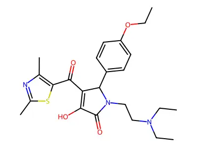 1-[2-(diethylamino)ethyl]-4-[(2,4-dimethyl(1,3-thiazol-5-yl))carbonyl]-5-(4-et hoxyphenyl)-3-hydroxy-3-pyrrolin-2-one structure