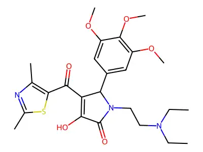1-[2-(diethylamino)ethyl]-4-[(2,4-dimethyl(1,3-thiazol-5-yl))carbonyl]-3-hydro xy-5-(3,4,5-trimethoxyphenyl)-3-pyrrolin-2-one structure