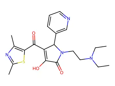 1-[2-(diethylamino)ethyl]-4-[(2,4-dimethyl-1,3-thiazol-5-yl)carbonyl]-3-hydroxy-5-(3-pyridinyl)-1,5-dihydro-2H-pyrrol-2-one structure