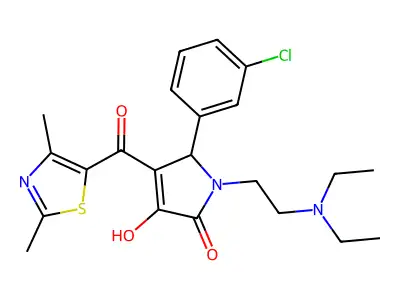 5-(3-chlorophenyl)-1-(2-(diethylamino)ethyl)-4-(2,4-dimethylthiazole-5-carbonyl)-3-hydroxy-1H-pyrrol-2(5H)-one structure