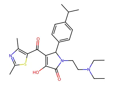 1-[2-(diethylamino)ethyl]-4-[(2,4-dimethyl(1,3-thiazol-5-yl))carbonyl]-3-hydro xy-5-[4-(methylethyl)phenyl]-3-pyrrolin-2-one structure