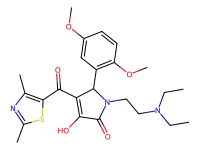 1-[2-(Diethylamino)ethyl]-5-(2,5-dimethoxyphenyl)-4-[(2,4-dimethyl(1,3-thiazol-5-yl))carbonyl]-3-hydroxy-3-pyrrolin-2-one structure