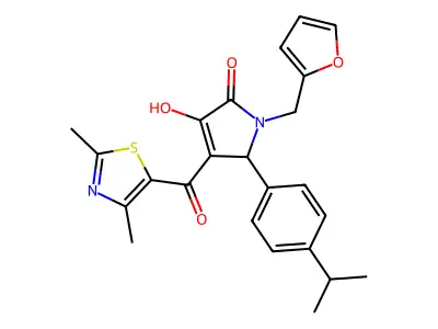 4-(2,4-dimethyl-1,3-thiazole-5-carbonyl)-1-[(furan-2-yl)methyl]-3-hydroxy-5-[4-(propan-2-yl)phenyl]-2,5-dihydro-1H-pyrrol-2-one structure