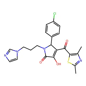 4-[(2,4-Dimethyl(1,3-thiazol-5-yl))carbonyl]-5-(4-chlorophenyl)-3-hydroxy-1-(3-imidazolylpropyl)-3-pyrrolin-2-one structure