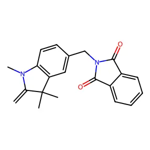 2-[(1,3,3-trimethyl-2-methylideneindol-5-yl)methyl]isoindole-1,3-dione structure