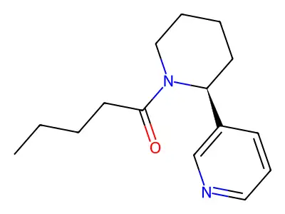 Piperidine, 1-(1-oxopentyl)-2-(3-pyridinyl)-, (S)- structure