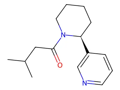 Piperidine, 1-(3-methyl-1-oxobutyl)-2-(3-pyridinyl)-, (S)- structure