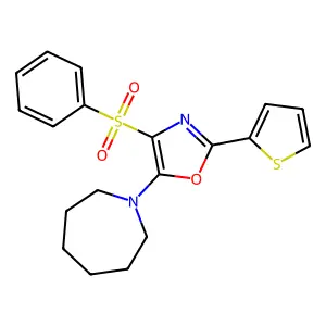 5-(Azepan-1-yl)-4-(phenylsulfonyl)-2-(thiophen-2-yl)oxazole structure