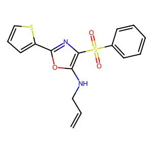 N-allyl-4-(phenylsulfonyl)-2-(2-thienyl)-1,3-oxazol-5-amine structure