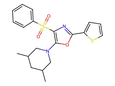 5-(3,5-Dimethylpiperidin-1-yl)-4-(phenylsulfonyl)-2-(thiophen-2-yl)oxazole structure