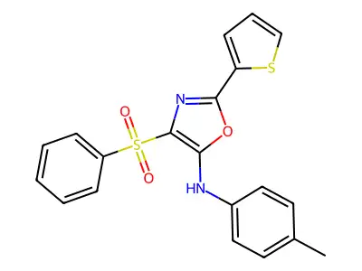 4-(phenylsulfonyl)-2-(thiophen-2-yl)-N-(p-tolyl)oxazol-5-amine structure