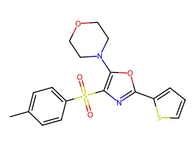 4-[4-(4-Methylphenyl)sulfonyl-2-thiophen-2-yl-1,3-oxazol-5-yl]morpholine structure