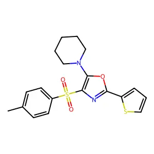 5-(Piperidin-1-yl)-2-(thiophen-2-yl)-4-tosyloxazole structure