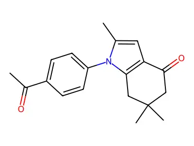 1-(4-Acetylphenyl)-2,6,6-trimethyl-5,7-dihydroindol-4-one structure