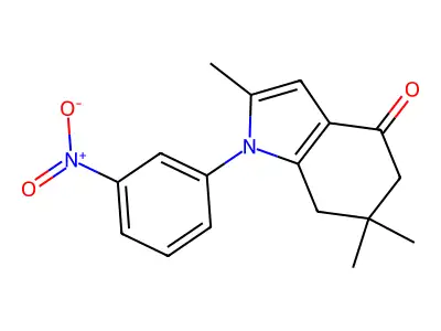 2,6,6-Trimethyl-1-(3-nitrophenyl)-5,7-dihydroindol-4-one structure