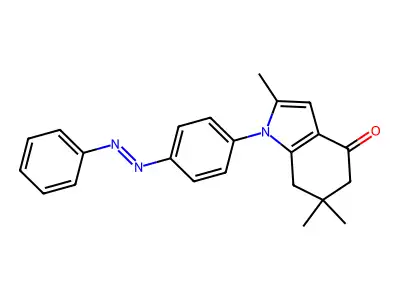 2,6,6-trimethyl-1-(4-phenyldiazenylphenyl)-5,7-dihydroindol-4-one structure