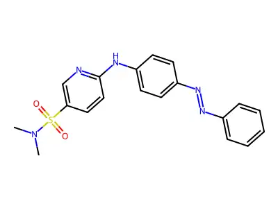 3-Pyridinesulfonamide, N,N-dimethyl-6-[[4-(2-phenyldiazenyl)phenyl]amino]- structure