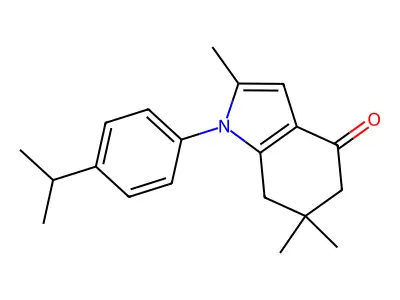 2,6,6-trimethyl-1-[4-(propan-2-yl)phenyl]-4,5,6,7-tetrahydro-1H-indol-4-one structure