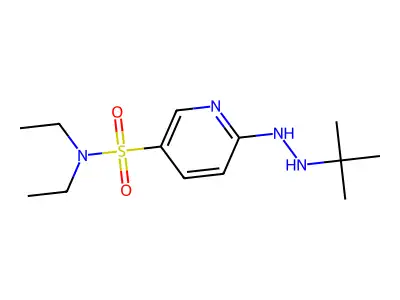 6-[2-(1,1-Dimethylethyl)hydrazinyl]-N,N-diethyl-3-pyridinesulfonamide structure