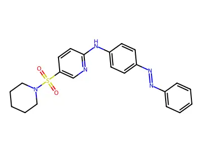 2-Pyridinamine, N-[4-(2-phenyldiazenyl)phenyl]-5-(1-piperidinylsulfonyl)- structure