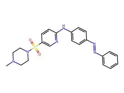 5-(4-methylpiperazin-1-yl)sulfonyl-N-(4-phenyldiazenylphenyl)pyridin-2-amine structure