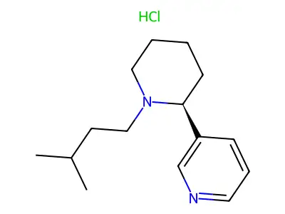 Pyridine, 3-(1-(3-methylbutyl)-2-piperidinyl)-, monohydrochloride, (S)- structure