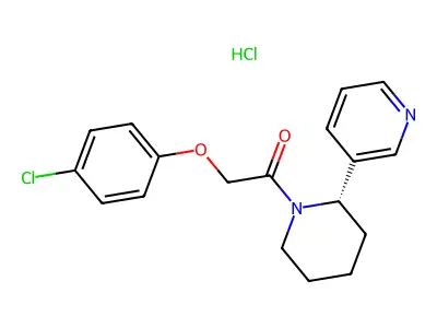 Piperidine, 1-((4-chlorophenoxy)acetyl)-2-(3-pyridinyl)-, monohydrochloride, (S)- structure