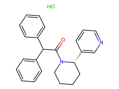 Piperidine, 1-(diphenylacetyl)-2-(3-pyridinyl)-, monohydrochloride, (S)- structure