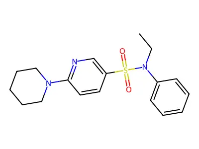N-ethyl-N-phenyl-6-(piperidin-1-yl)pyridine-3-sulfonamide structure