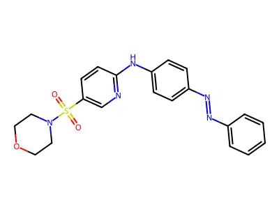 2-Pyridinamine, 5-(4-morpholinylsulfonyl)-N-[4-(2-phenyldiazenyl)phenyl]- structure