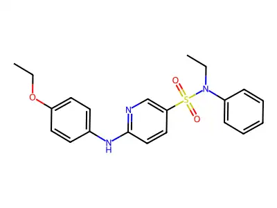 6-(4-ethoxyanilino)-N-ethyl-N-phenylpyridine-3-sulfonamide structure