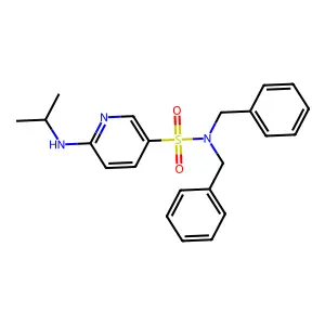 N,N-dibenzyl-6-(propan-2-ylamino)pyridine-3-sulfonamide structure