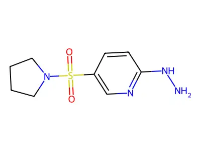 2-Hydrazinyl-5-(pyrrolidine-1-sulfonyl)pyridine structure