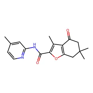 3,6,6-trimethyl-N-(4-methylpyridin-2-yl)-4-oxo-4,5,6,7-tetrahydro-1-benzofuran-2-carboxamide structure