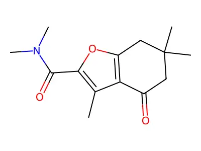 N,N,3,6,6-pentamethyl-4-oxo-4,5,6,7-tetrahydro-1-benzofuran-2-carboxamide structure