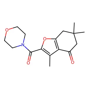 3,6,6-trimethyl-2-(4-morpholinylcarbonyl)-6,7-dihydro-1-benzofuran-4(5H)-one structure