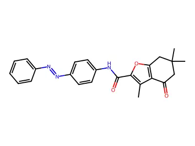 2-Benzofurancarboxamide, 4,5,6,7-tetrahydro-3,6,6-trimethyl-4-oxo-N-[4-(2-phenyldiazenyl)phenyl]- structure