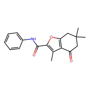 3,6,6-trimethyl-4-oxo-N-phenyl-4,5,6,7-tetrahydro-1-benzofuran-2-carboxamide structure