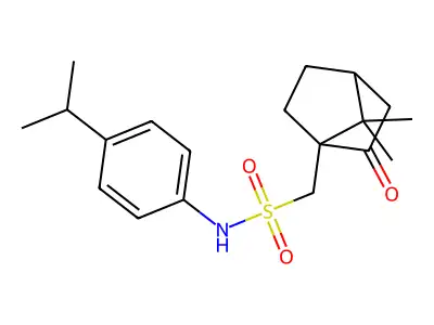 7,7-DIMETHYL-1-((((4-(ISOPROPYL)PHENYL)AMINO)SULFONYL)METHYL)BICYCLO[2.2.1]HEPTAN-2-ONE structure