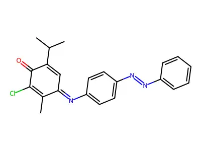 2,5-Cyclohexadien-1-one, 2-chloro-3-methyl-6-(1-methylethyl)-4-[[4-(2-phenyldiazenyl)phenyl]imino]- structure