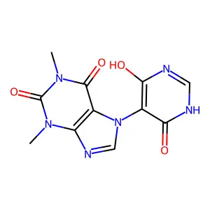 7-(4-hydroxy-6-oxo-1H-pyrimidin-5-yl)-1,3-dimethylpurine-2,6-dione structure
