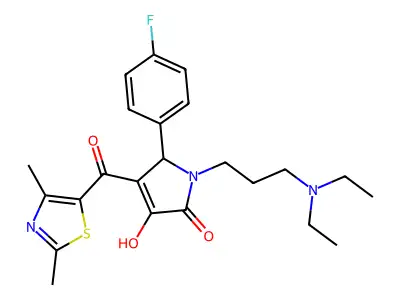1-(3-(diethylamino)propyl)-4-(2,4-dimethylthiazole-5-carbonyl)-5-(4-fluorophenyl)-3-hydroxy-1H-pyrrol-2(5H)-one structure
