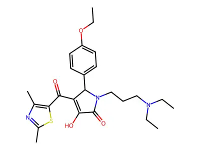 1-[3-(diethylamino)propyl]-4-[(2,4-dimethyl(1,3-thiazol-5-yl))carbonyl]-5-(4-e thoxyphenyl)-3-hydroxy-3-pyrrolin-2-one structure