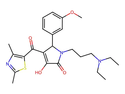 1-[3-(diethylamino)propyl]-4-[(2,4-dimethyl(1,3-thiazol-5-yl))carbonyl]-3-hydr oxy-5-(3-methoxyphenyl)-3-pyrrolin-2-one structure