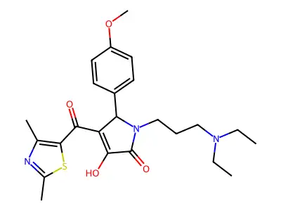 1-[3-(diethylamino)propyl]-4-[(2,4-dimethyl(1,3-thiazol-5-yl))carbonyl]-3-hydr oxy-5-(4-methoxyphenyl)-3-pyrrolin-2-one structure