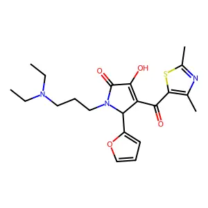 1-(3-(diethylamino)propyl)-4-(2,4-dimethylthiazole-5-carbonyl)-5-(furan-2-yl)-3-hydroxy-1H-pyrrol-2(5H)-one structure