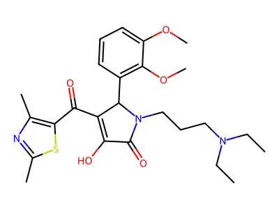 1-[3-(diethylamino)propyl]-5-(2,3-dimethoxyphenyl)-4-[(2,4-dimethyl(1,3-thiazo l-5-yl))carbonyl]-3-hydroxy-3-pyrrolin-2-one structure