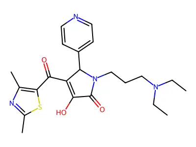 1-(3-(diethylamino)propyl)-4-(2,4-dimethylthiazole-5-carbonyl)-3-hydroxy-5-(pyridin-4-yl)-1H-pyrrol-2(5H)-one structure