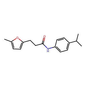 3-(5-methylfuran-2-yl)-N-(4-propan-2-ylphenyl)propanamide structure